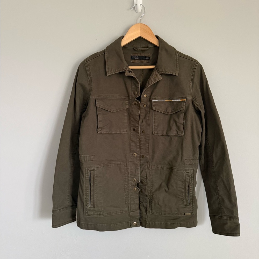 Prana Button Front Cotton Blend Pennington Utility Jacket